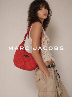 Marc Jacobs Quilted Nylon Shoulder Bag – Sunset Red | Gold Hardware | NWT